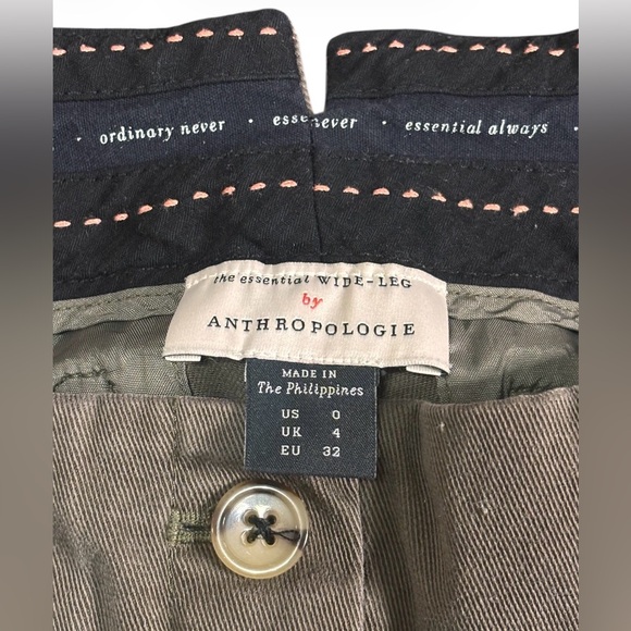Anthropologie The Essential Wide Leg Trouser Sz 0 - Picture 4 of 6